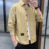 男长袖 短袖 韩版 纯棉衬衫 七分袖 潮流修身 工装 宽松衬上班纯色衣夹克
