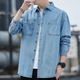 春夏秋款 工装 上班防晒服衬衫 法娅茜牛仔外套男长袖 男士 纯色多口袋