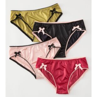 新款蝴蝶结丝滑手感中山内裤女士三角木耳边日系潮流女士内裤