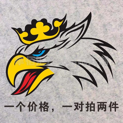 镂空反光车身车门对贴鹰头图腾