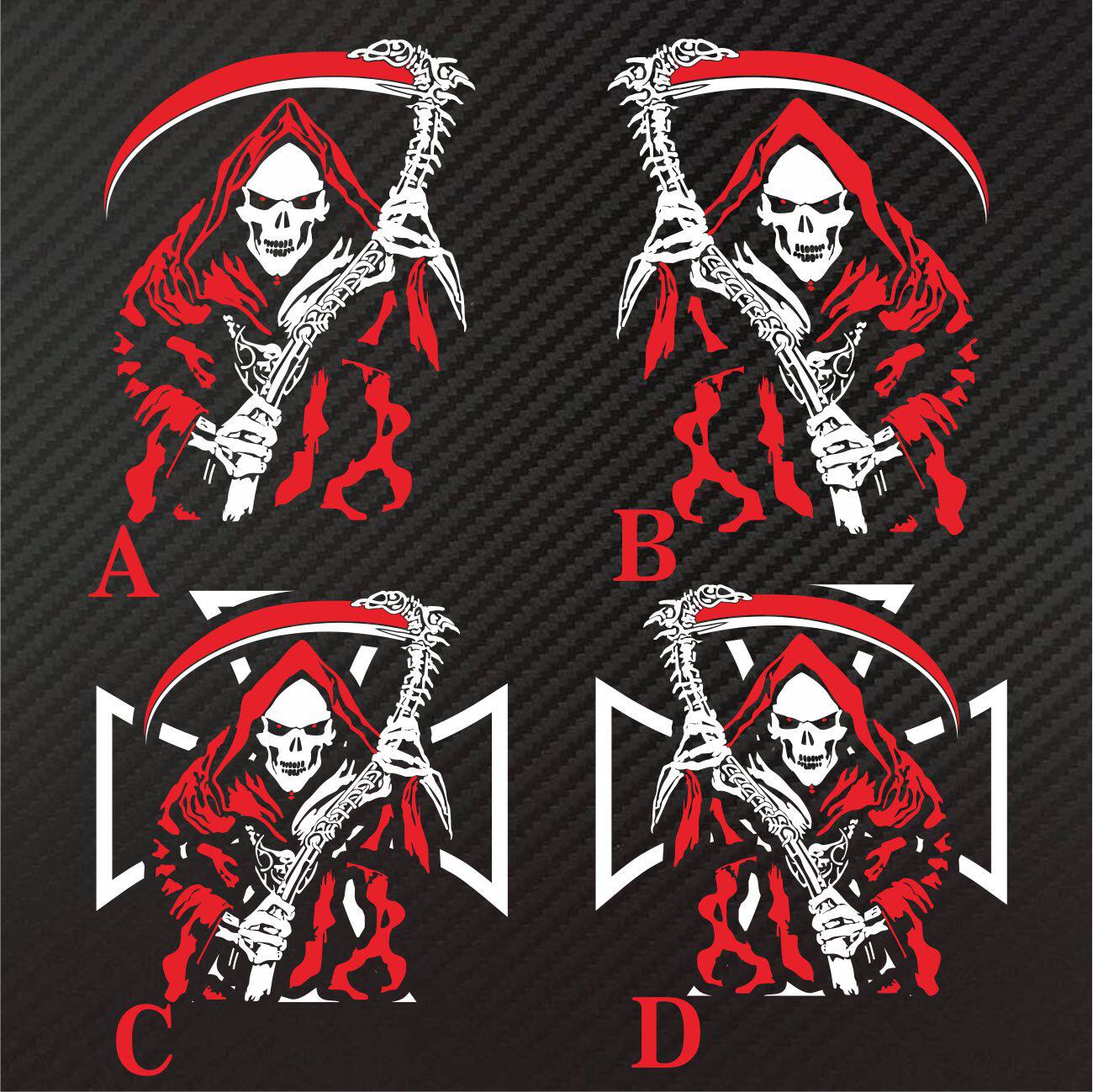 反光汽车装饰贴纸 死神 骷髅 恶魔 个性 车贴 车门贴 机盖车窗贴