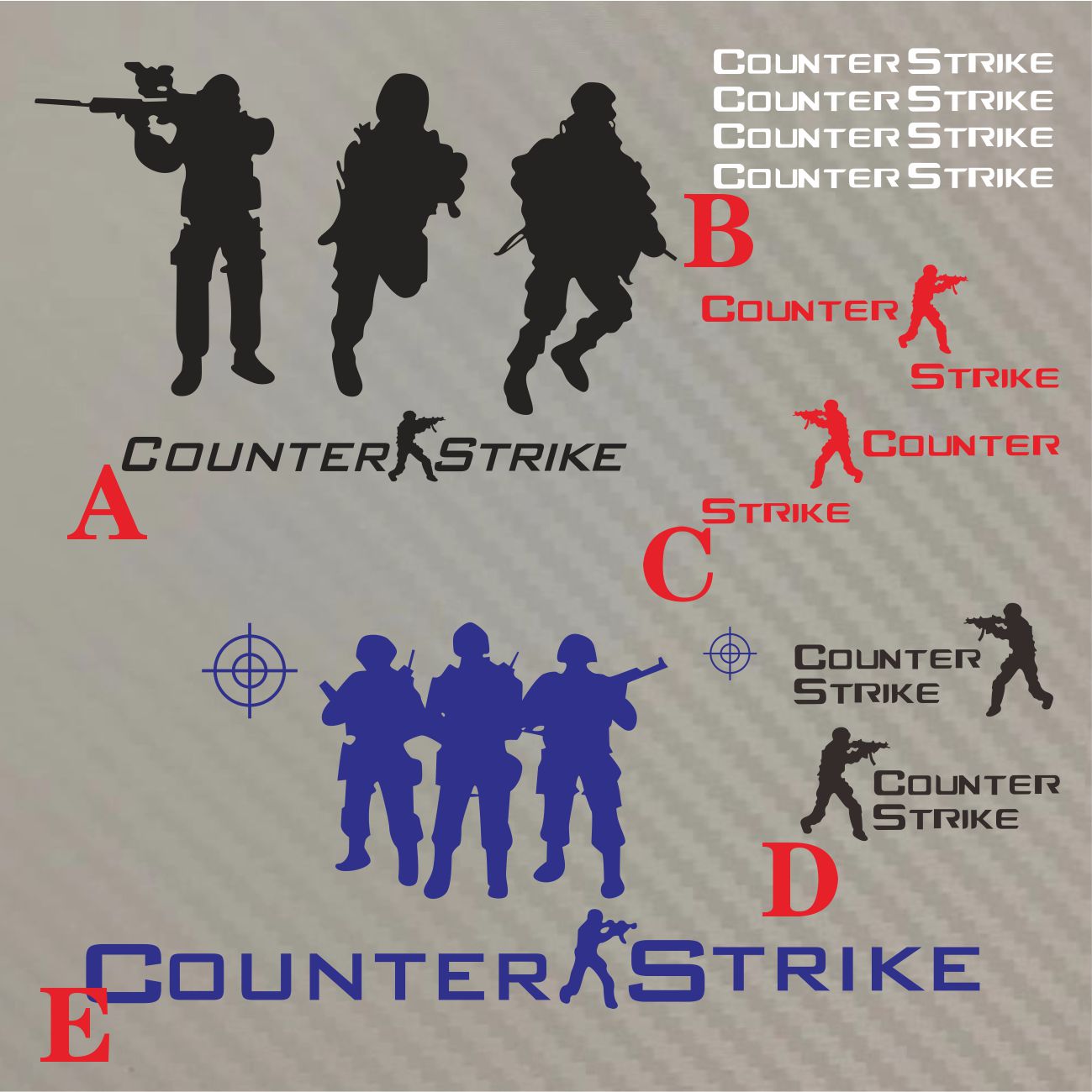 灯眉签名五角星反光镜贴CS游戏