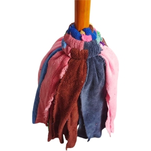 纤维木杆拖把圆头毛巾墩布长条棉线老式传统手拧吸水家用地板普通