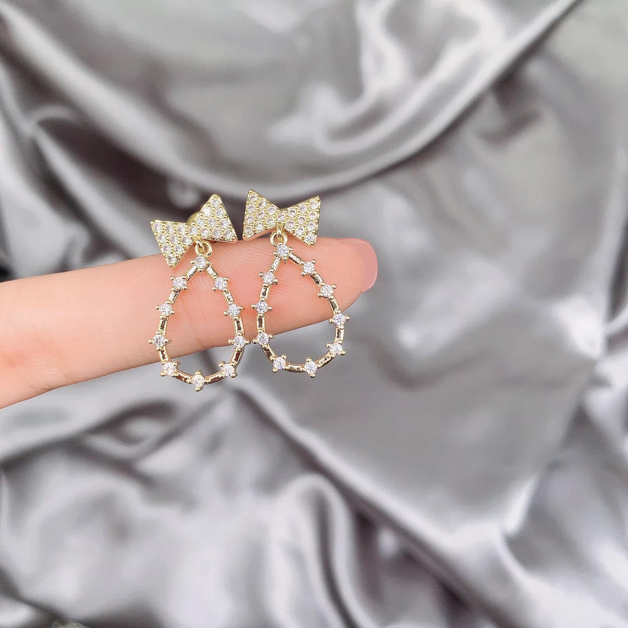 CONNIE&CHARLES 中国风耳饰法式复古风饰品INS同款蝴蝶520耳钉