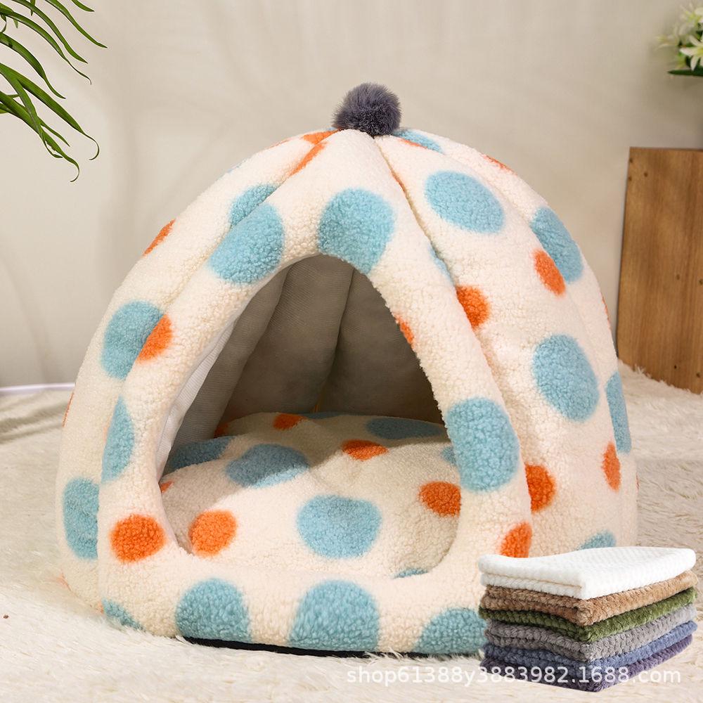 南瓜猫窝冬季宠物用品全封闭式房子猫咪别墅四季通用狗窝猫床保暖