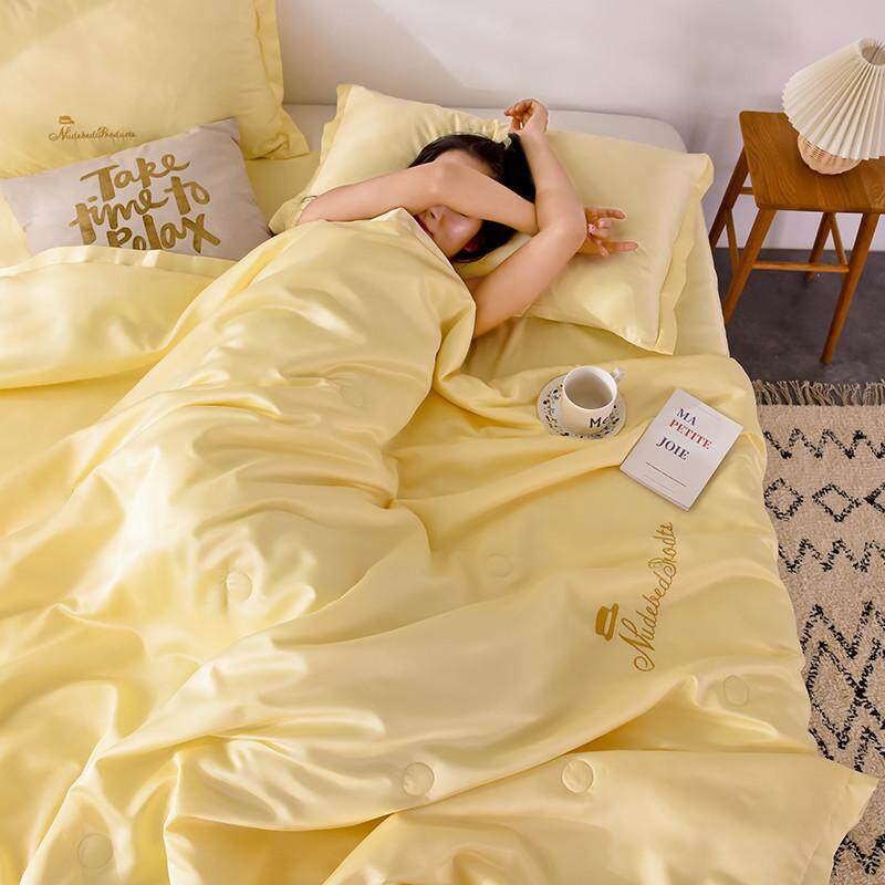 冰丝夏被四件套红色婚庆薄款单夏被双人薄被子结婚房空调被四新品