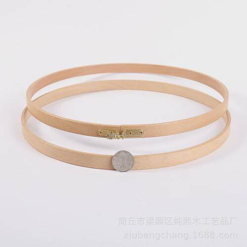 热销53N厂家直销新款直径21cm(高度1.5cm)绣绷榉木绣花框十字绣工