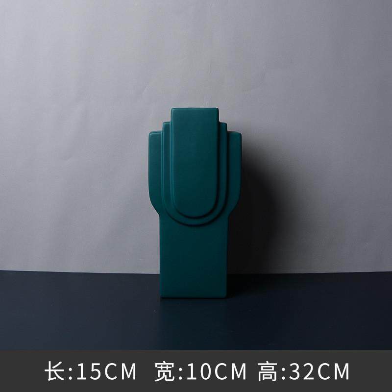 纯色彩绘艺术建筑风陶瓷花瓶摆件家居瓷器插花客厅玄关装饰工艺品