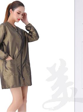 h4ke理发师穿的不沾头发围裙罩衣拉链防水透气工作服时尚拉链