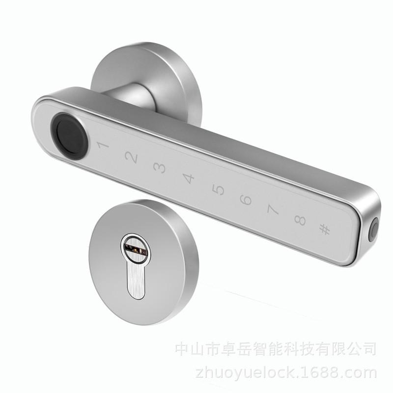 通通锁分体执手门指纹锁房门木门办公卧室门电子密码智能锁室内锁