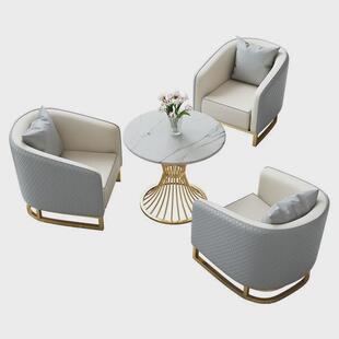 轻奢酒店大堂洽谈沙发商务售楼处会所卡座会客接待休息区桌椅组合