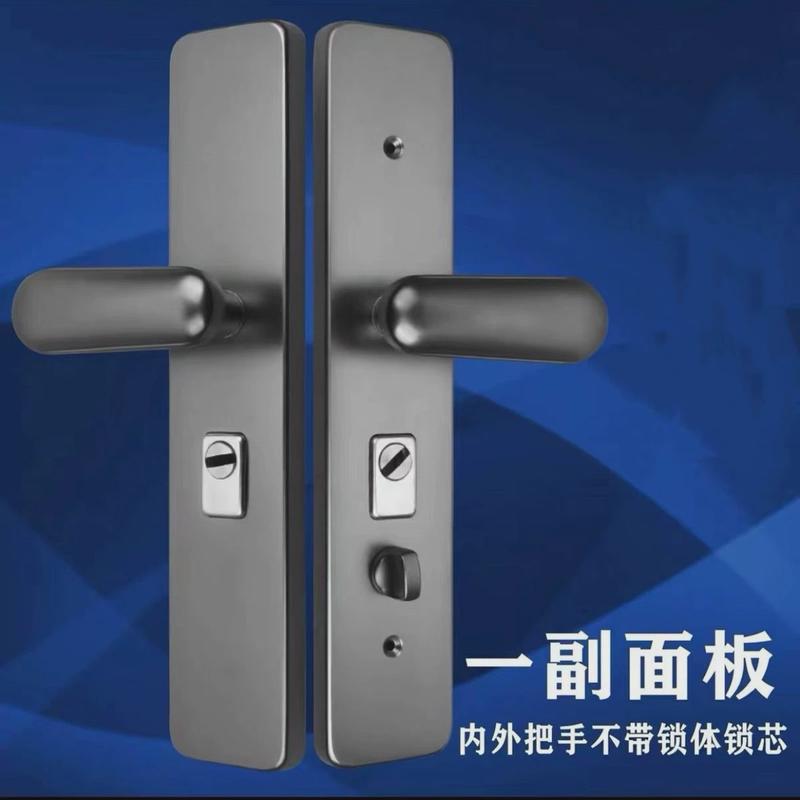 门把手防盗门锁不锈钢通用型加厚面板拉手韩式新款双开进户大门锁