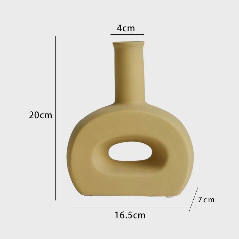 艺术兰迪色系北欧风个性莫陶瓷花瓶餐桌客厅桌面摆件软装饰品摆设