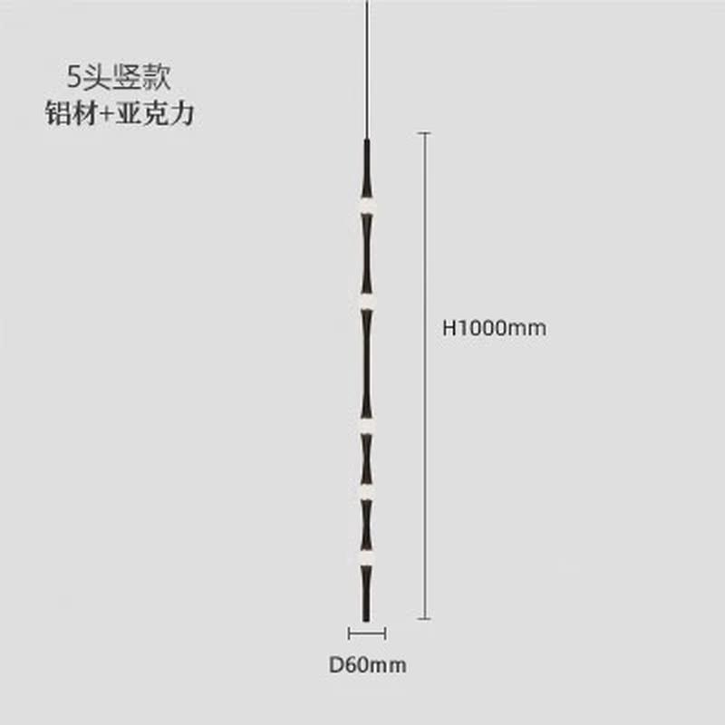 后现代极简一字高级感竖条吊灯设计师款loft复式楼梯床头吊灯金属