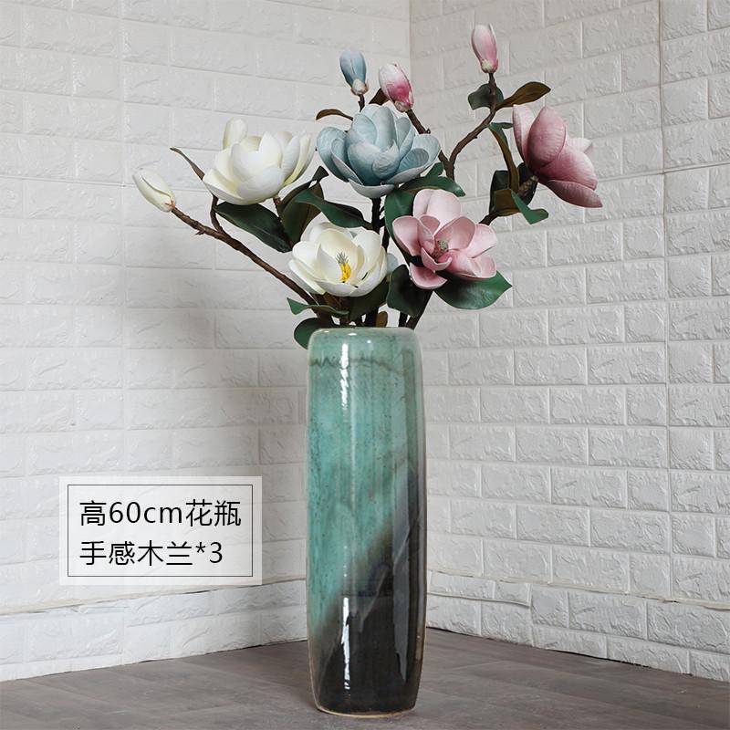 景德镇干花落地大花瓶客厅欧式陶瓷现代简约电视柜插花装饰品摆件