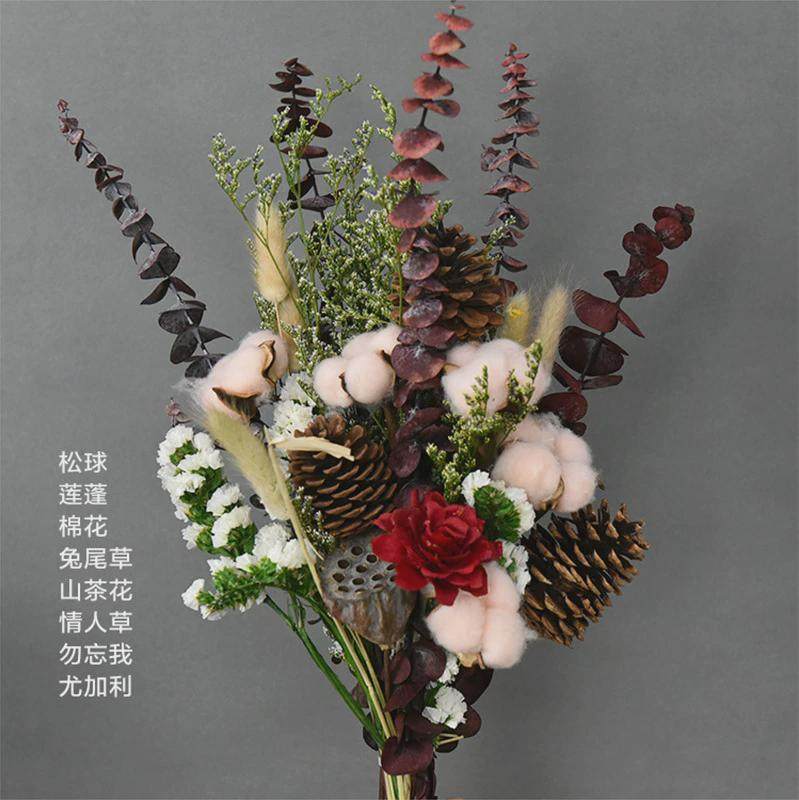 干花花束包装送人插花瓶客厅轻奢高档摆设件真风干天然花diy材料