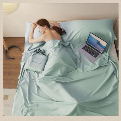 2024新款100s全棉贡缎酒店隔脏睡袋80*210cm粉色