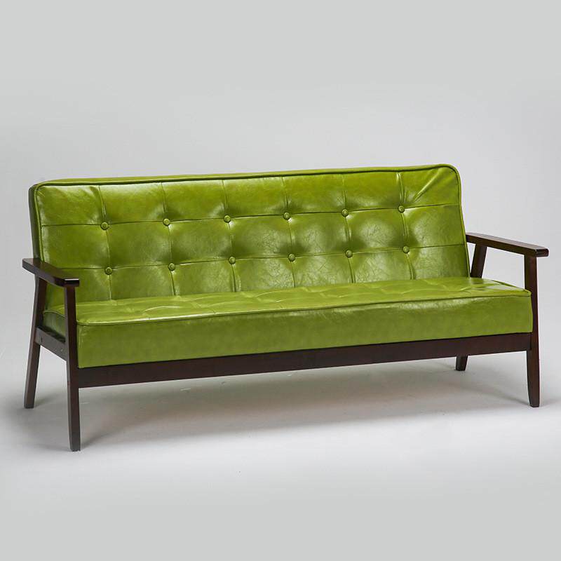 皮质皮艺沙发实木北欧简约单人三人咖啡厅沙发客厅双人沙发小户型