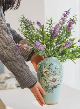 新中式陶瓷花瓶家居工艺品摆件桌面客厅手工瓷瓶现代花艺中式花器