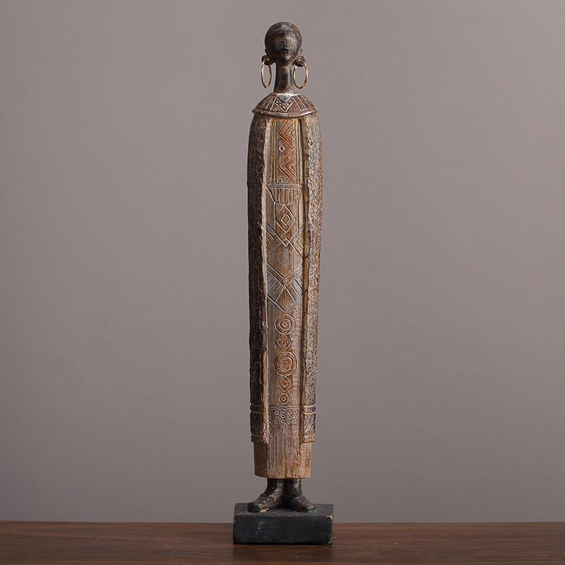 美式风格装饰品摆件非洲人物艺术摆件客厅电视柜玄关台家居仿古