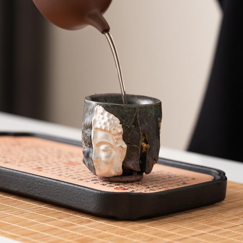 敦煌一念之间主人杯志野烧陶瓷杯子手工文创高档复古茶杯品茗杯