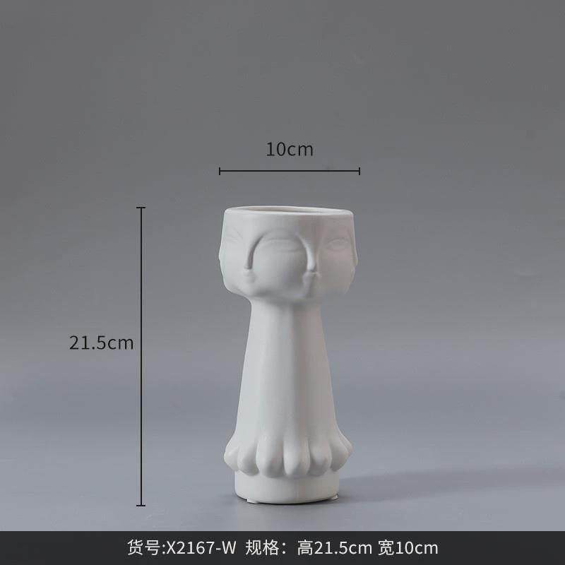 博西家居中式白色釉面人脸陶瓷花瓶摆件家居饰品样板间软装客厅,家居饰品,装饰摆件,淘宝优惠券,粉丝福利购,淘宝优惠卷