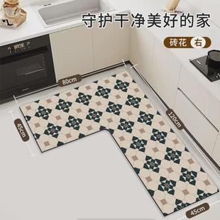 厨房专用地垫硅藻泥l型防滑吸水垫吸油整块可擦免洗地毯防油耐脏