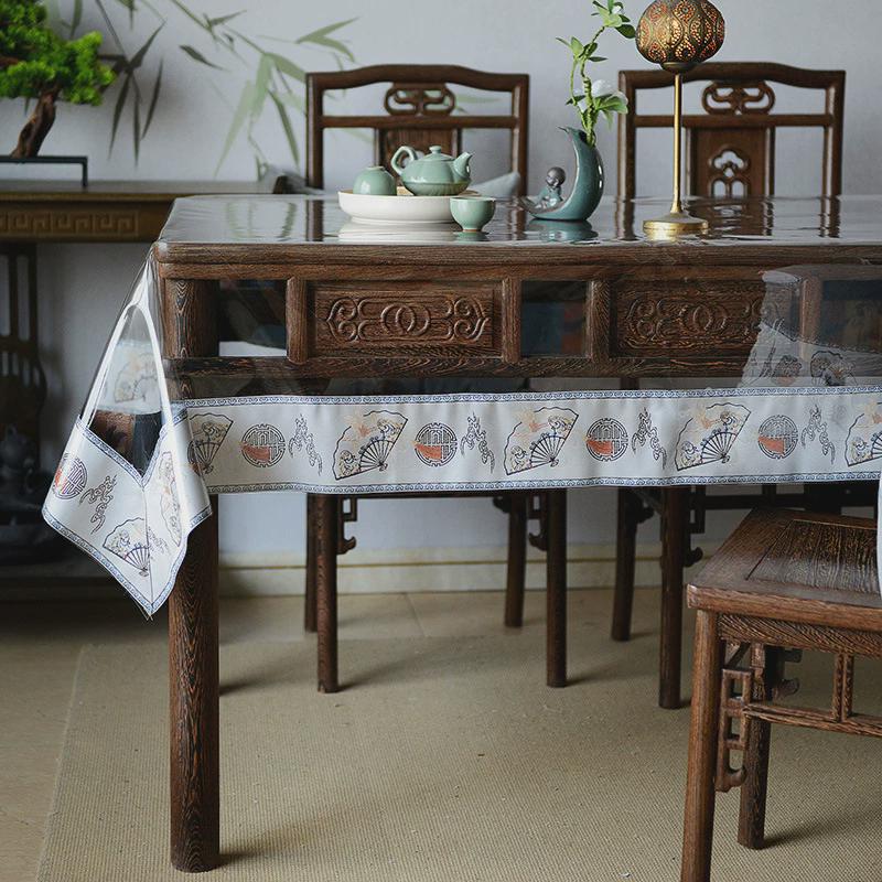 新中式透明桌布防水防油免洗台布长方形茶几pvc软玻璃餐餐艺