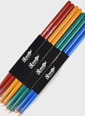 hun汉打鼓棒星空亮点彩色5a架子鼓鼓槌7a儿童汉旗牌鼓棒专业鼓锤