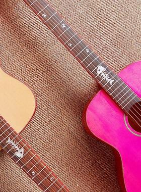 neko可爱单板吉他初学者36寸男女生入门猫咪民谣吉他40寸尤克里里