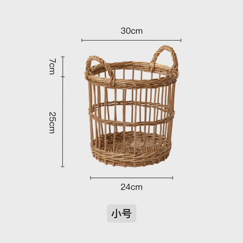 新品柳编编织收纳篮藤编收纳筐蔬菜水果手提篮子置物篮网篮竹手工