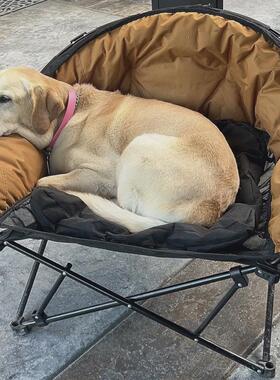 宠物折叠床户外室内两用猫狗躺椅躺床离地防潮宠物主人两用月亮椅