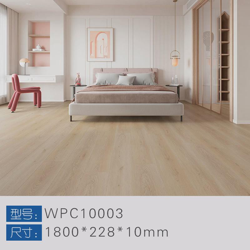 现货wpc地板室内装修spc木纹锁扣地板家用软木垫防水防霉地板10mm