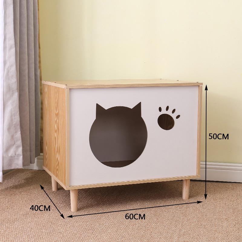 创意造型宠物木窝实木猫窝宠物猫床头柜一体实木宠物猫猫窝