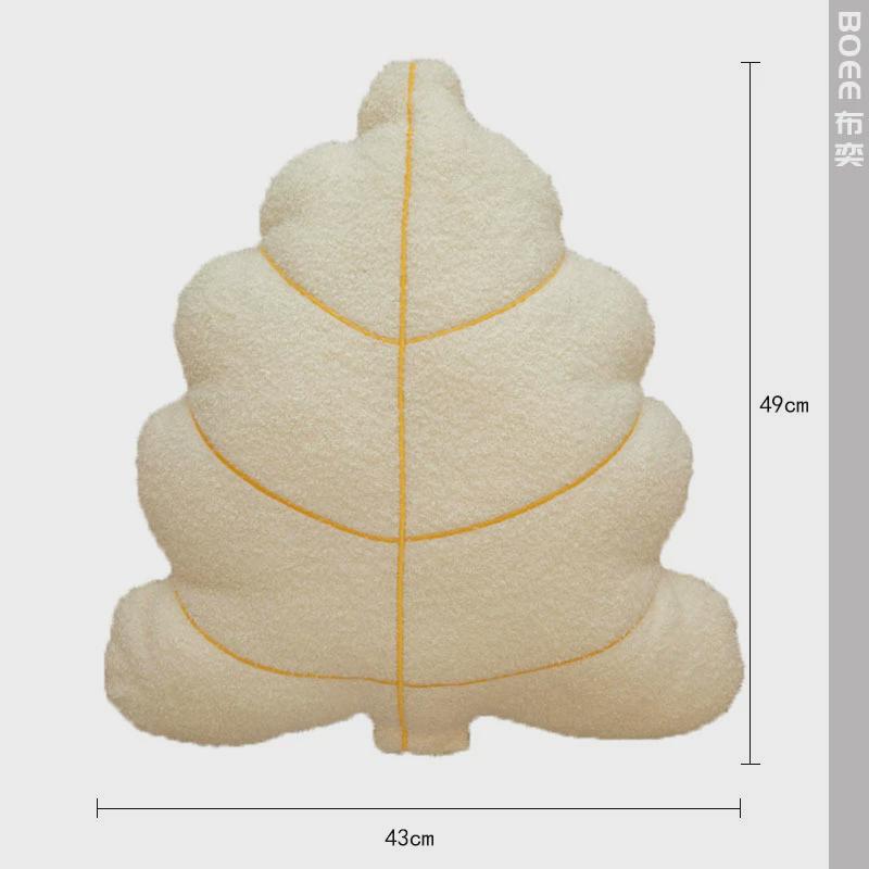 树叶形状抱枕民宿客厅沙发摆件床上装饰车上座椅腰靠绣花创意枕头
