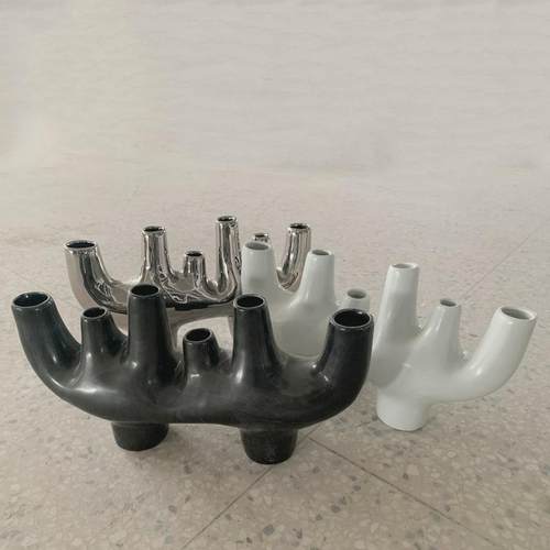 热销样板间盆景不规则陶瓷花器别墅民宿茶室茶几陶瓷花瓶摆件新中