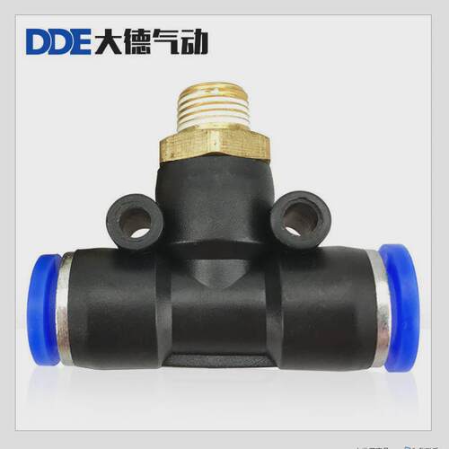 气动快速插接头pb4-01t大德三通12-04外螺纹8-02气管6接头10-03型
