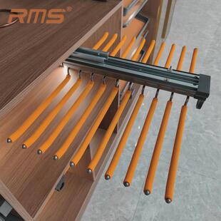 裤架衣柜顶装伸缩挂裤架多功能衣帽间收纳推拉阻尼滑轨双排裤架