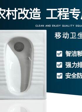 小户型蹲便器蹲坑新农村改造旱厕移动蹲盆陶瓷大便器便池老式直排