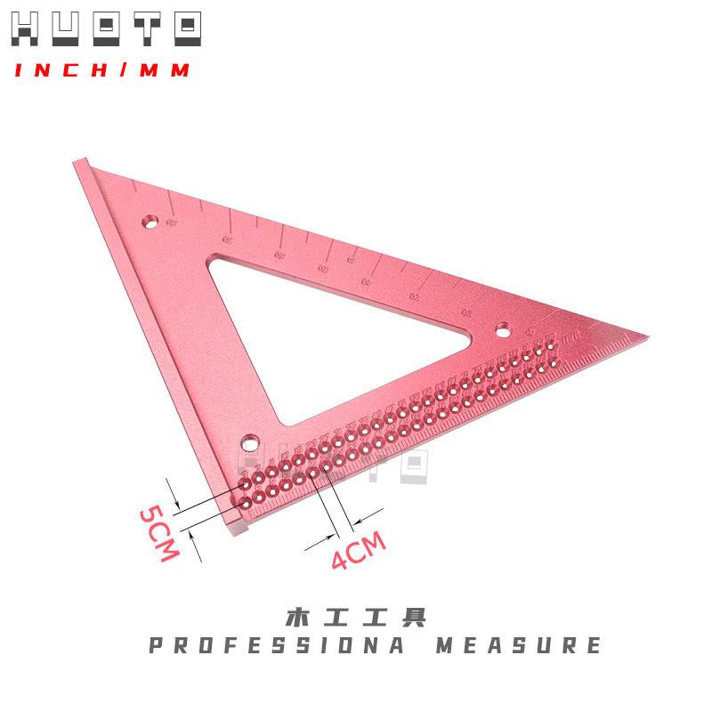 木工画线尺90度/45度三角尺过线器洞洞尺划线尺木工工具