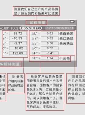3nh三色差驰nh300nh310高精度便携式分光恩仪油漆塑料五金色差计