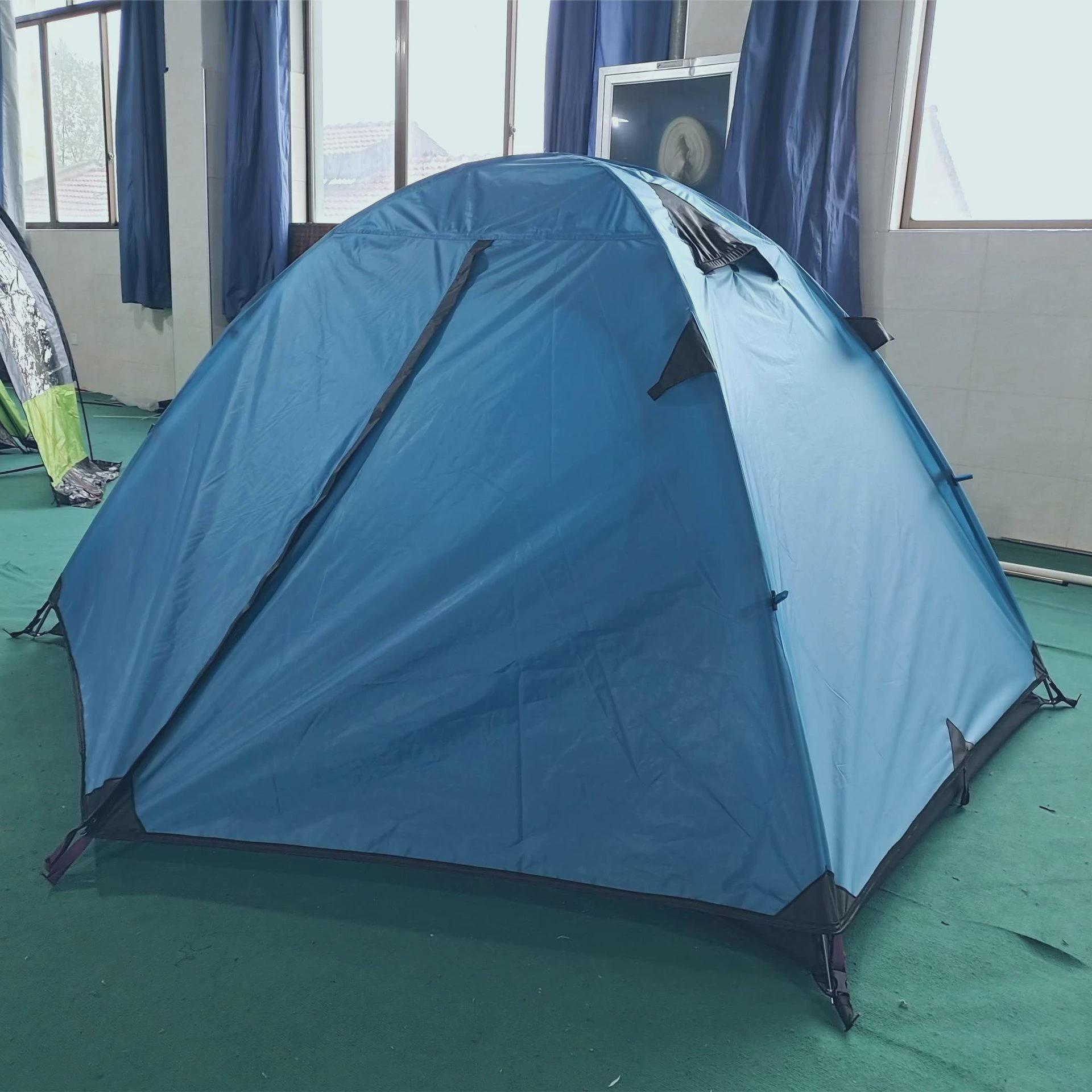 帐篷骑行透气防暴雨单人野营帐篷户外露营登山杆超轻铝双层帐篷