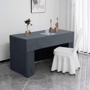 会议桌套长方形纯色简约展会套甜品台桌桌罩宴会桌布欧式高档批发