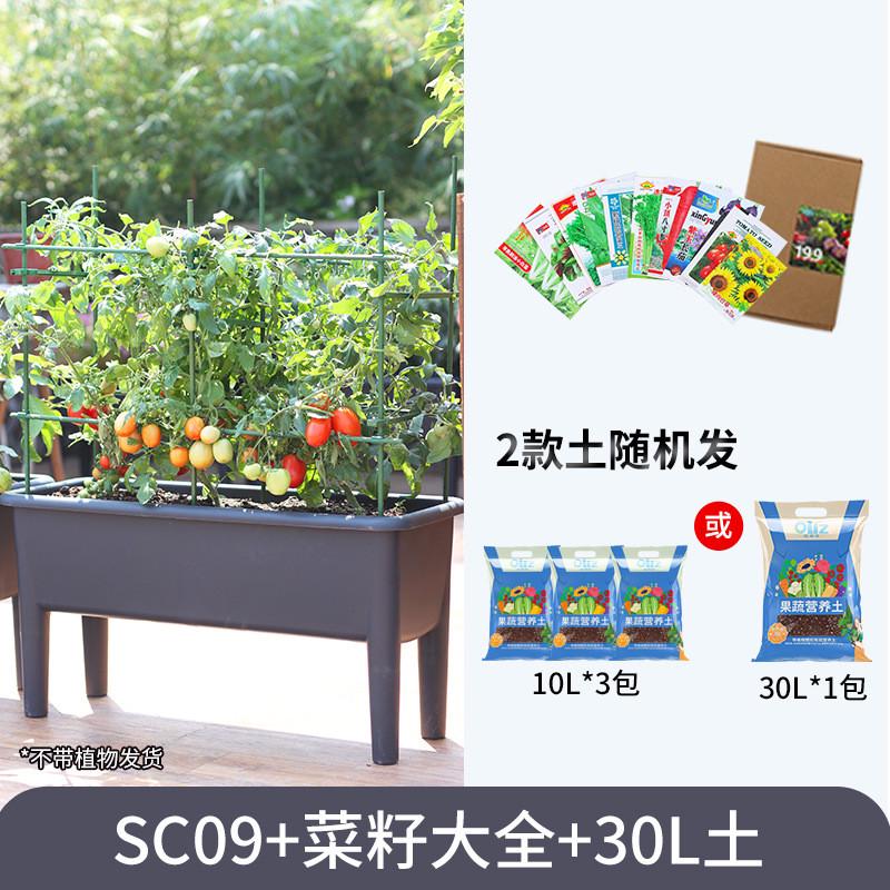 欧林泽阳台种菜大盆高脚大新款蔬菜花盆种植箱长方形种菜种植