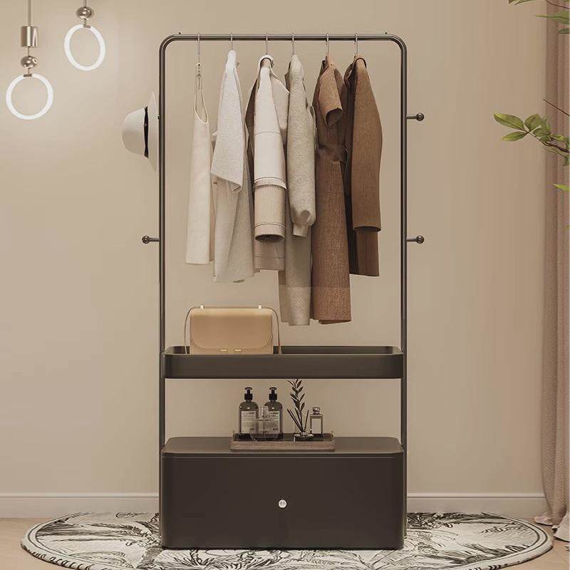 现代简约小户型一体带储物柜多功能衣帽架网红双层床尾斗柜挂衣架