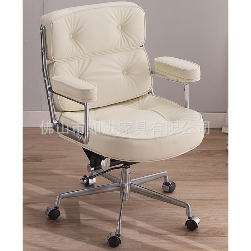 佛山如进舒适久坐书房座椅米办公白色老板椅家用升降旋转电脑椅子