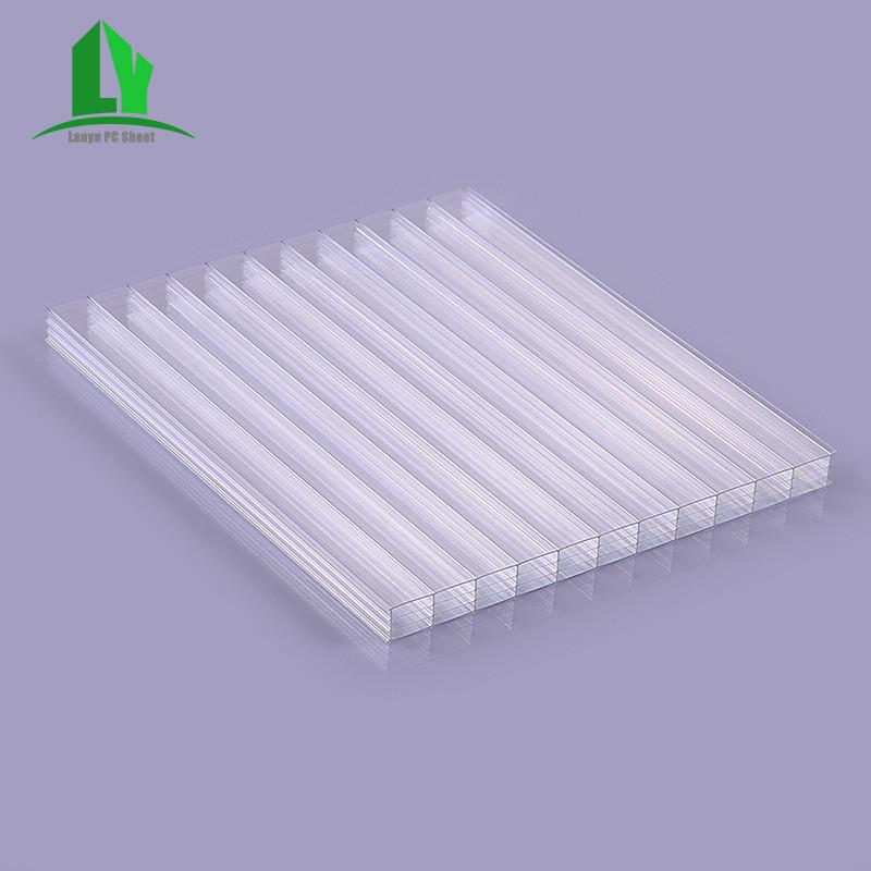 全新料中空透明阳光板批发 温室保温搭棚四层中空pc阳光板12mm
