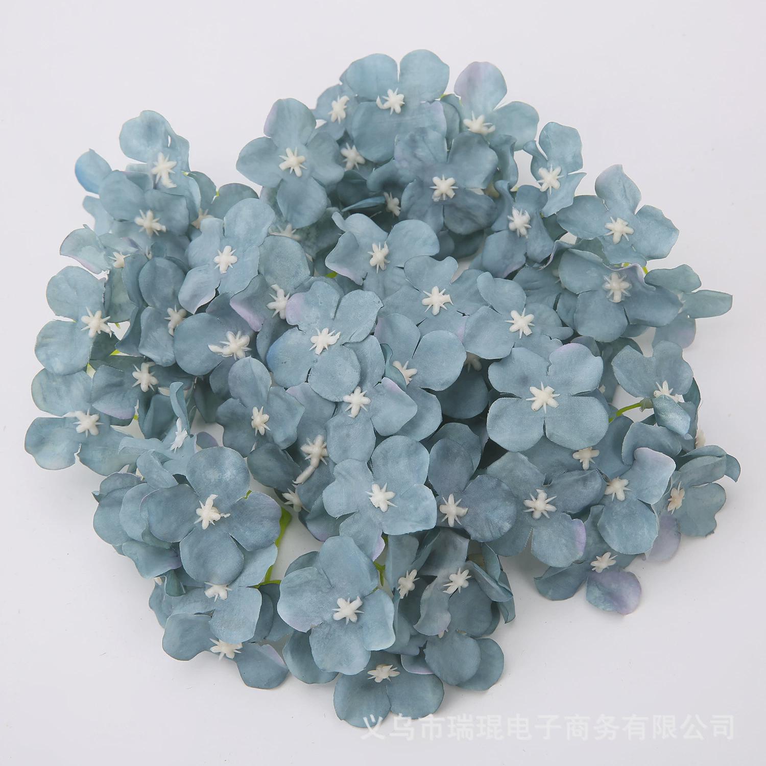 8cm森系仿真绣球花头绢花diy手工花环婚礼装饰花艺婚庆道具假花
