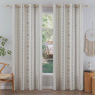 波西米亚窗帘风防水防晒几何布艺窗帘印花窗帘批发