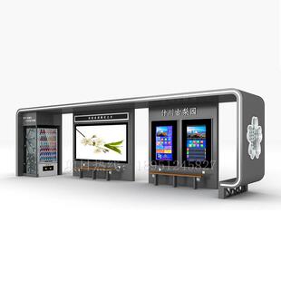 2023年新款智能公交站台不锈钢巴士站厂家便民智慧候车亭语音报站